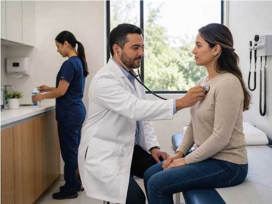 Physician conducting a general medical consultation